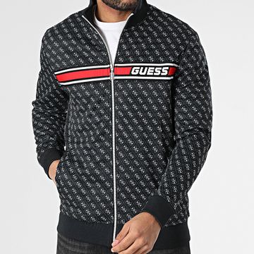Guess - Sudadera con cremallera Z2BQ06-FL04Q Negro Blanco