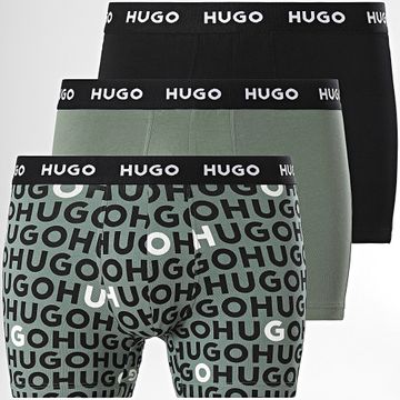 HUGO - Juego De 3 Boxers De Diseño 50532559 Caqui Verde Negro