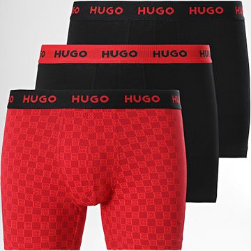 HUGO - Juego de 3 calzoncillos de diseño 50532559 Negro Rojo