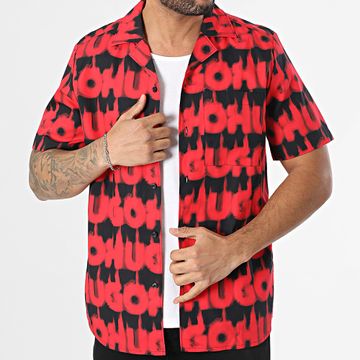 HUGO - Ellino Camisa Manga Corta 50534240 Negro Rojo