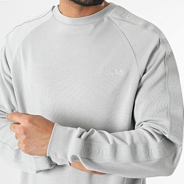 HUGO - Sudadera con logo de cuello redondo 50520494 Gris