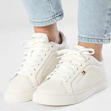 Tommy Hilfiger - Zapatillas Mujer Icon Court Zapatillas Flag 8327 Ivory Petal