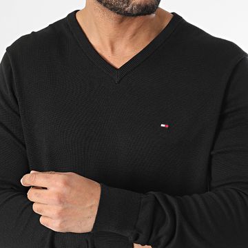 Tommy Hilfiger - Essential Cotton 4745 Jersey negro con cuello en V
