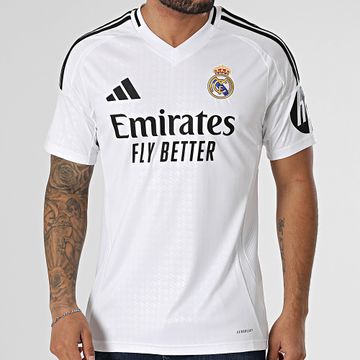 Adidas Originals - Camiseta de fútbol con cuello en V del Real Madrid JX2136 Blanca