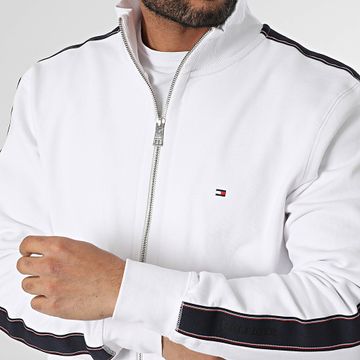 Tommy Hilfiger - Global Stripe Zip Sweat 7468 Blanco