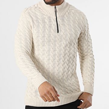 Classic Series - Jersey beige con cremallera
