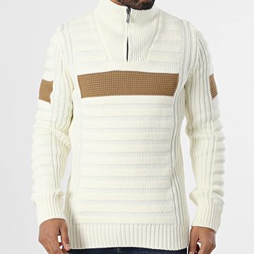 Classic Series - Jersey cuello cremallera crudo