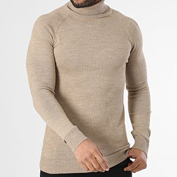Classic Series - Jersey beige con cuello vuelto