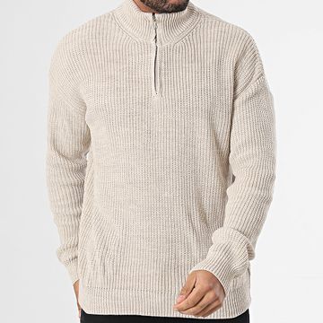 Classic Series - Jersey beige con cremallera