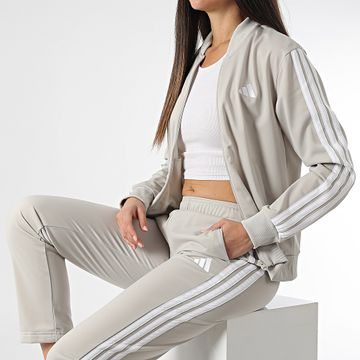 Adidas Performance - Chándal 3 Rayas Mujer JD2686 Beige