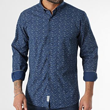 Armita - Camisa azul marino floral de manga larga