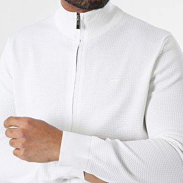 Classic Series - Jersey blanco con cuello alto y cremallera