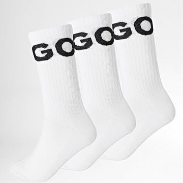 HUGO - Lote de 3 pares de calcetines icónicos 50531517 Blanco