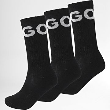 HUGO - Lote de 3 pares de calcetines icónicos 50531517 Negro