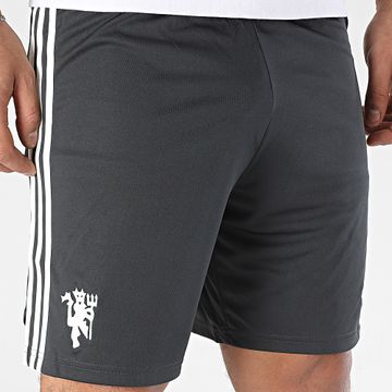 Adidas Originals - Manchester United IY7807 Pantalón Corto a Rayas Gris Carbón