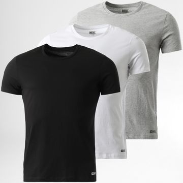 Diesel - Randal A17828-0LIAD Blanco Gris Heather Negro 3 Tee Shirt Pack