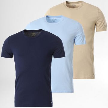 Polo Ralph Lauren - Lote de 3 camisetas Original Player Beige Azul claro Azul marino