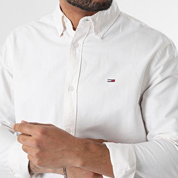 Tommy Jeans - Camisa Oxford Manga Larga Regular 0667 Blanca