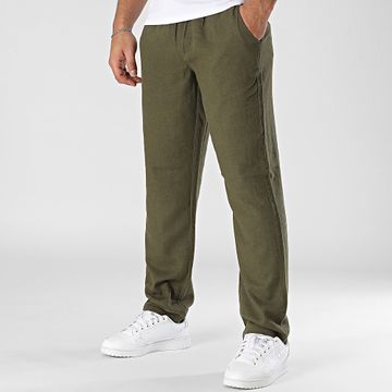 Blend - Pantalones de lino verde caqui 20717867