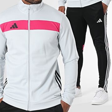 Adidas Performance - Chándal a rayas Tiro JD0469 Gris claro Negro