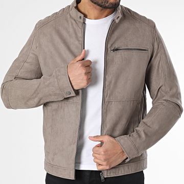 Jack And Jones - Chaqueta con cremallera Dylan marrón claro