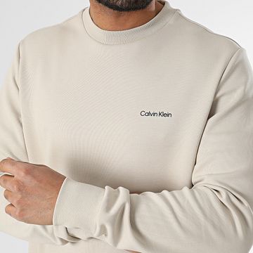 Calvin Klein - Cuello redondo Micro Logo Repreve Sudadera 9926 Beige