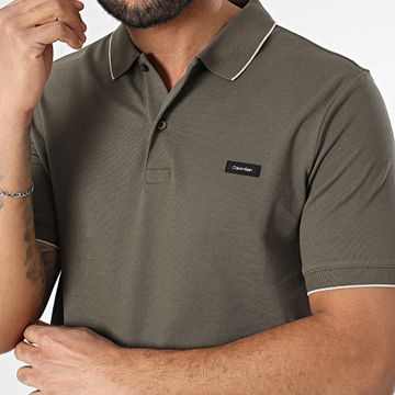 Calvin Klein - Polo Manga Corta Slim Stretch Piqué Volante 2751 Verde Caqui
