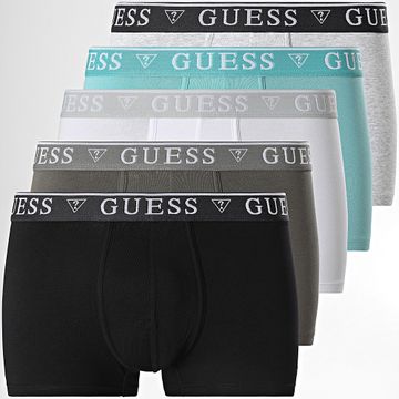 Guess - Set De 5 Boxers U4YG16-K6YW1 Negro Gris Brezo Blanco Verde Caqui Turquesa