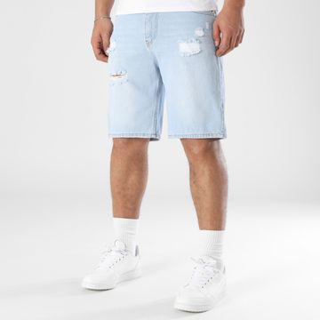LBO - Destruye 3588 Azul Denim Relajado Pantalones cortos de mezclilla