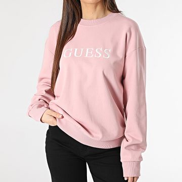 Guess - Sudadera de cuello redondo para mujer O5RQ03-KCO31 Rosa