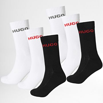 HUGO - Lote de 6 pares de calcetines 50510187 Blanco Negro