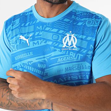 Puma - Camiseta de fútbol OM Prematch 779249 Azul claro