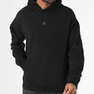 HUGO - Dagarito Sudadera Con Capucha A Rayas 50521429 Negro