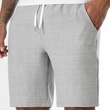 LBO - Pantalón Corto Chino Efecto Lino 1721 Gris