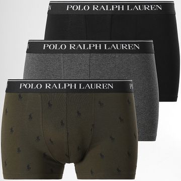 Polo Ralph Lauren - Juego de 3 bóxers verde caqui gris marengo negro
