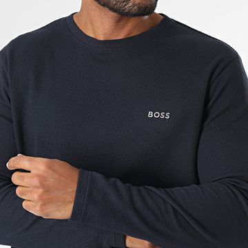 BOSS - Camiseta de manga larga Waffle 50535870 Azul marino