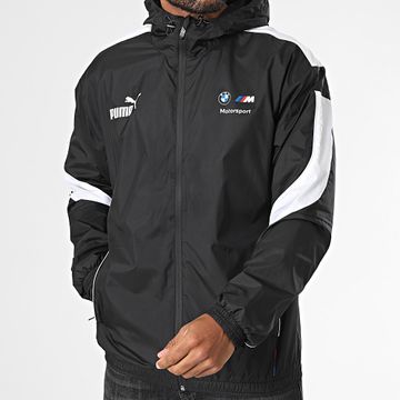 Puma - BMW Motorsport 630611 Chaqueta negra a rayas con capucha y cremallera