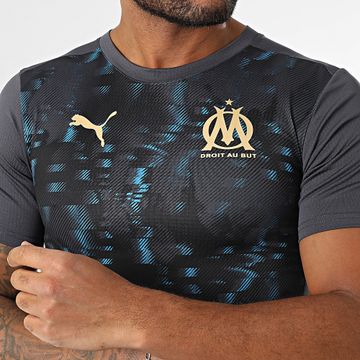 Puma - Maillot De Foot OM Prematch 779249 Gris Antracita Negro Azul