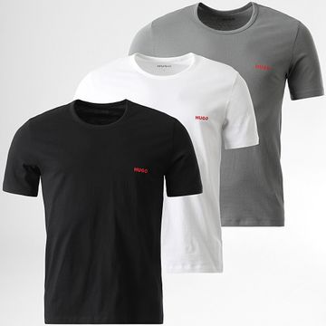 HUGO - Lote de 3 camisetas 50532811 Negro Gris Blanco