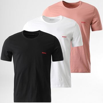 HUGO - Lote de 3 camisetas 50532811 Blanco Negro Rosa