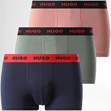 HUGO - Set De 3 Boxers 50532611 Azul Marino Verde Caqui Rosa
