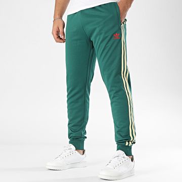 Adidas Originals - JP1224 Pantalones de chándal con banda Verde oscuro