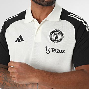 Adidas Performance - Manchester United Polo Rayas Manga Corta JE3732 Crudo