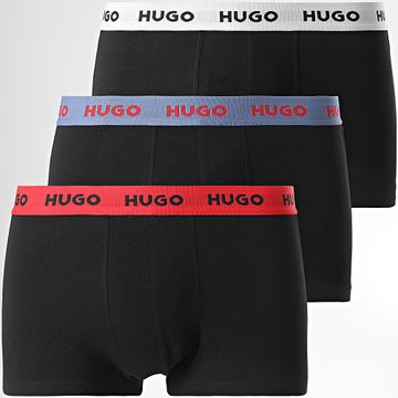HUGO - Lote de 3 Boxers 50532611 Negro Blanco Rojo Azul