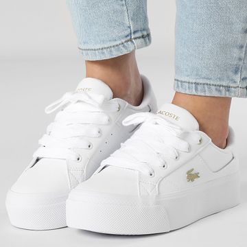 Lacoste - Ziane Plataforma 124 Blanco Oro Zapatillas Mujer