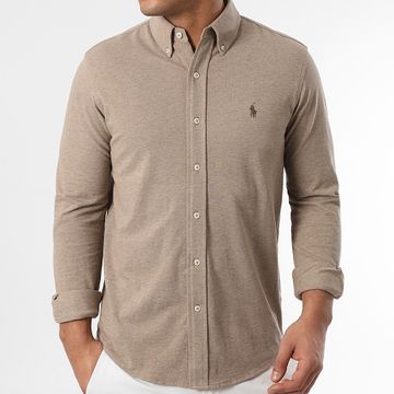 Polo Ralph Lauren - Camisa Oxford Manga Larga Marrón Brezo