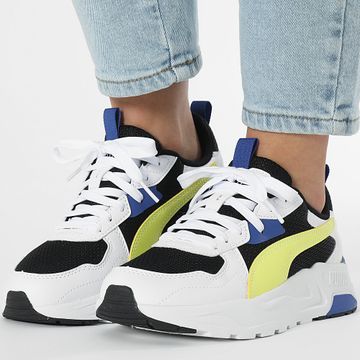 Puma - Trinity Lite Jr Mujer Zapatillas 391443 Negro Blanco Limón Azul Vivo