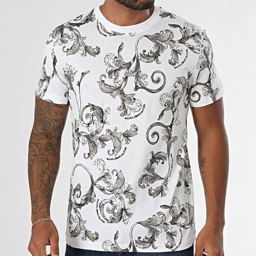 Versace Jeans Couture - Camiseta Barocco Outline 78GAH6S0-JS458 Blanco Gris Renacimiento