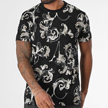 Versace Jeans Couture - Camiseta Barocco Outline 78GAH6S0-JS458 Negro Gris Renacimiento