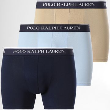 Polo Ralph Lauren - Lote de 3 calzoncillos bóxer azul marino beige claro